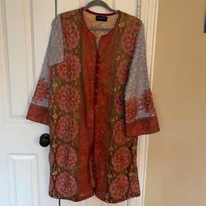 Sana Safinaz Pakistani Indian front open shirt with embroidery. kurta / kameez.